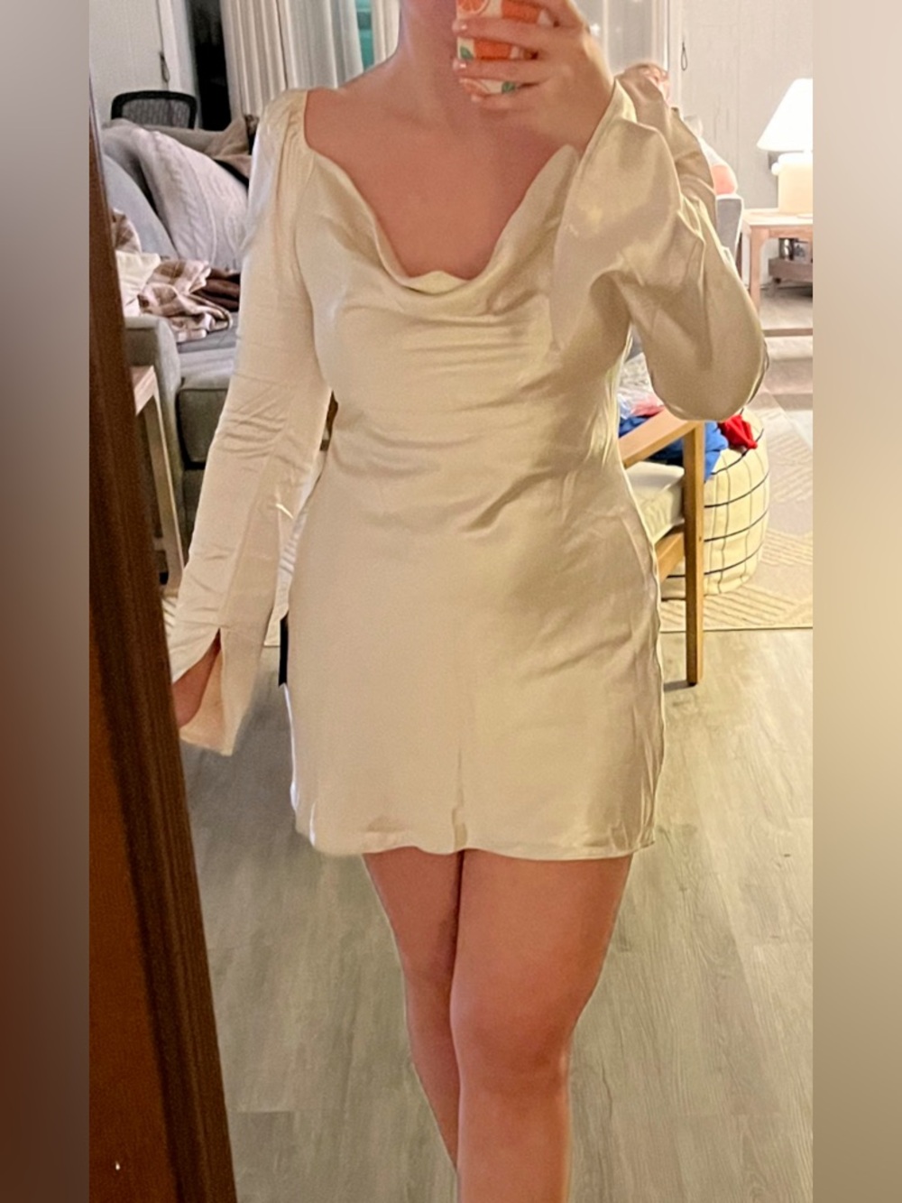 Lulu's Cream Long Sleeve Dress